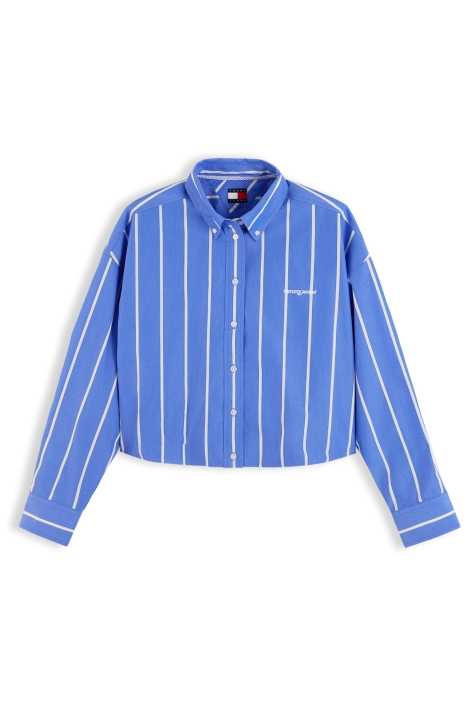 Tommy Jeans blauwe dames blouse | Vooraanzicht