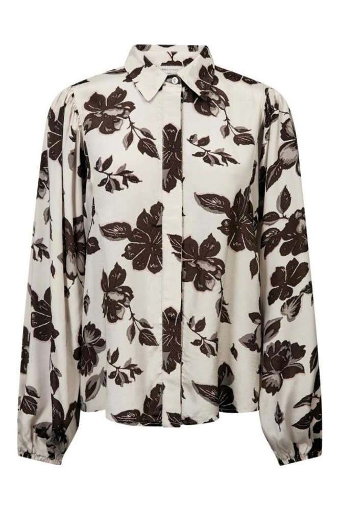 Freequent beige dames blouse | Vooraanzicht