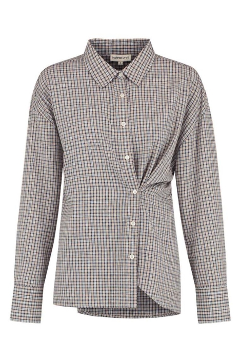 Harper & Yve grijze dames blouse | Vooraanzicht