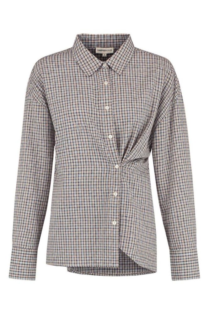 Harper & Yve grijze dames blouse | Vooraanzicht