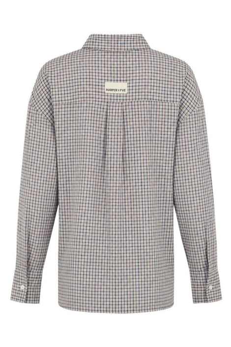 Harper & Yve grijze dames blouse | Achteraanzicht