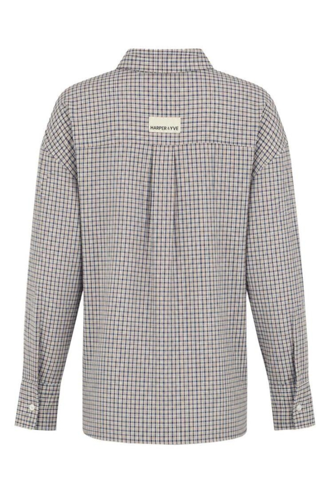 Harper & Yve grijze dames blouse | Achteraanzicht