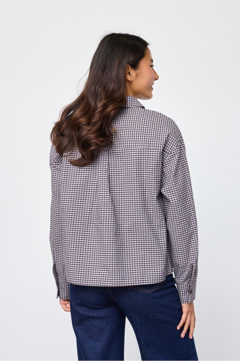 SisterS point bruine dames blouse | Model achteraanzicht