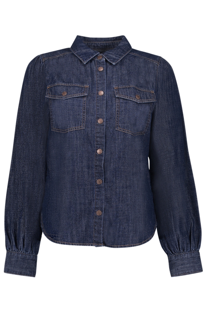 Geisha blauwe dames blouse | Vooraanzicht