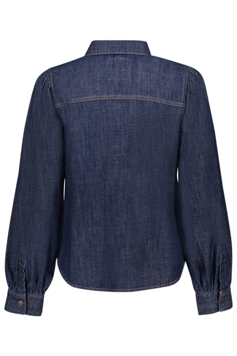 Geisha blauwe dames blouse | Achteraanzicht