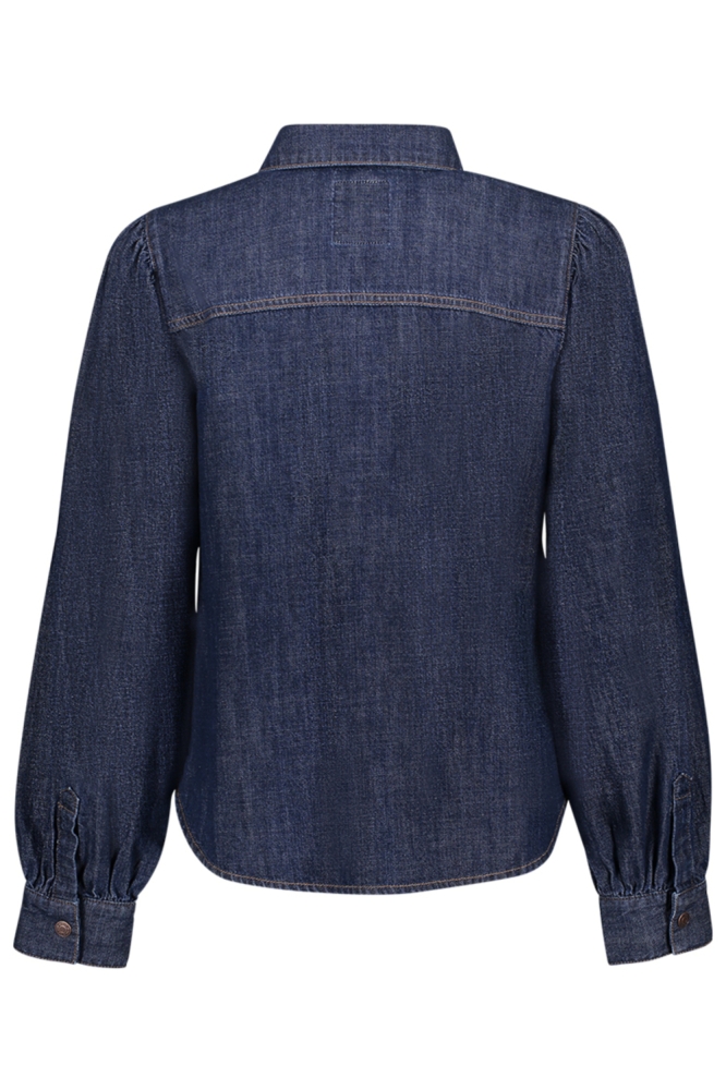 Geisha blauwe dames blouse | Achteraanzicht