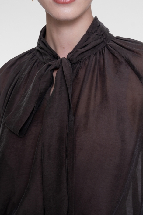 Geisha bruine dames blouse | Kleurstaal