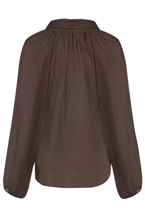 Geisha bruine dames blouse | Achteraanzicht