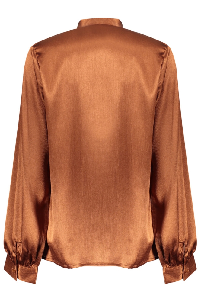 Geisha koperen dames blouse | Achteraanzicht