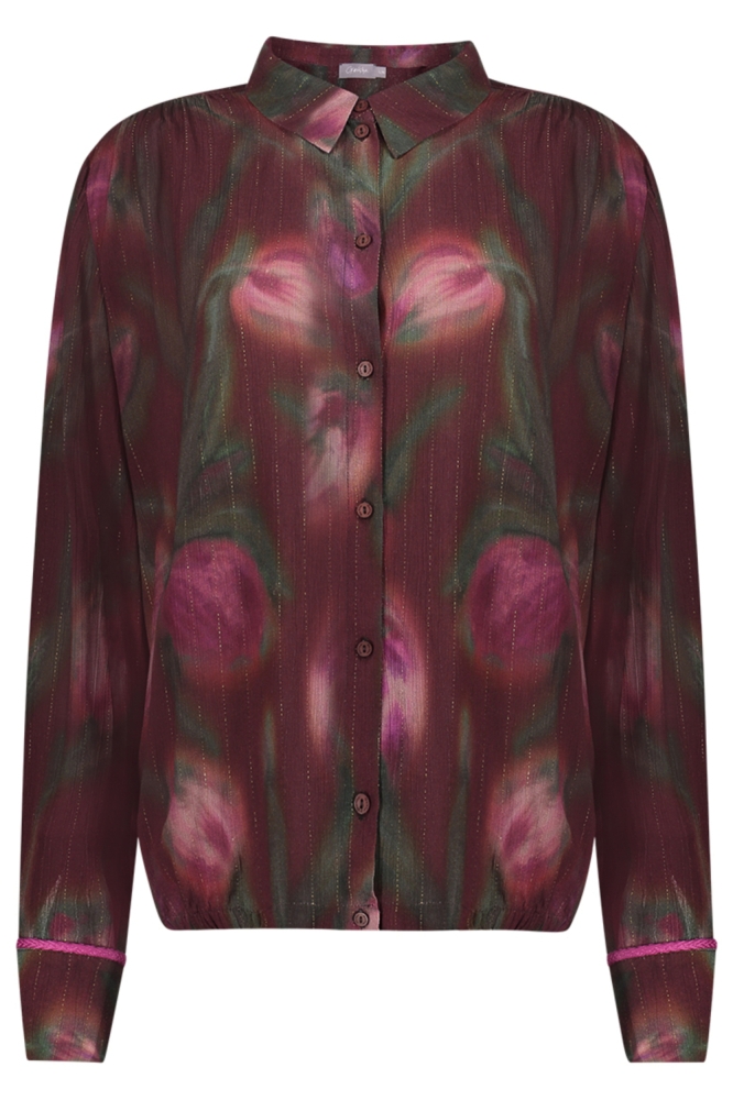 Geisha bordeaux dames blouse | Vooraanzicht