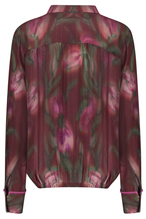 Geisha bordeaux dames blouse | Achteraanzicht