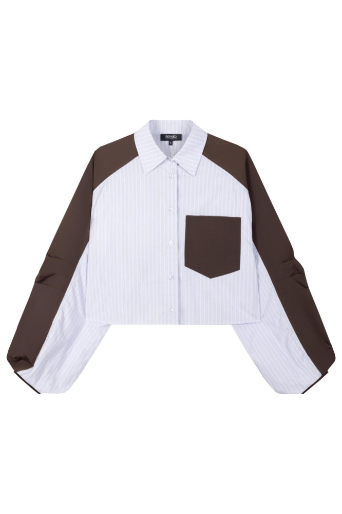 Refined Department blauwe dames blouse | Vooraanzicht