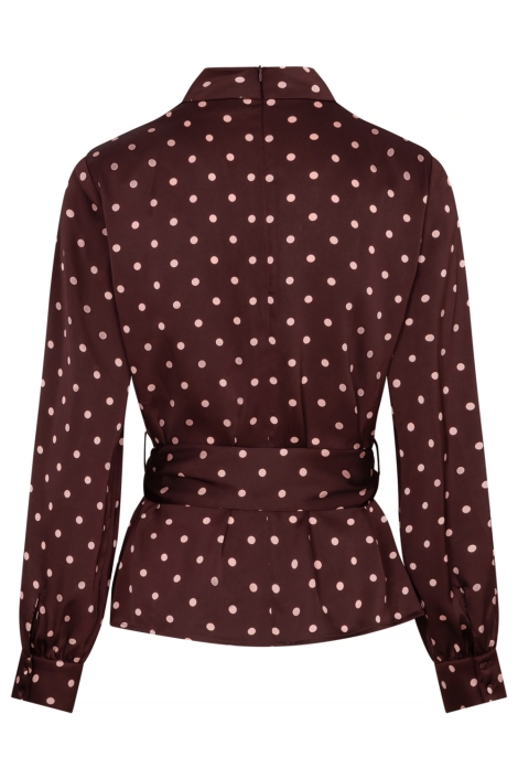 Studio Amaya bordeaux dames blouse | Achteraanzicht