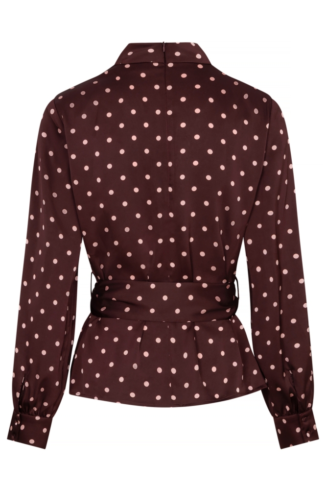 Studio Amaya bordeaux dames blouse | Achteraanzicht