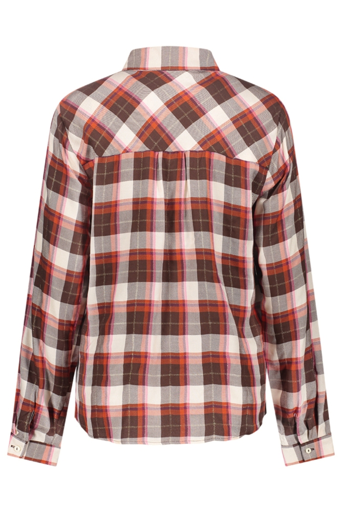 Geisha bruine dames blouse | Achteraanzicht