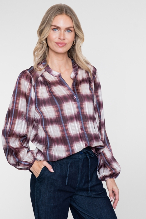 Geisha multi color dames blouse | Model vooraanzicht