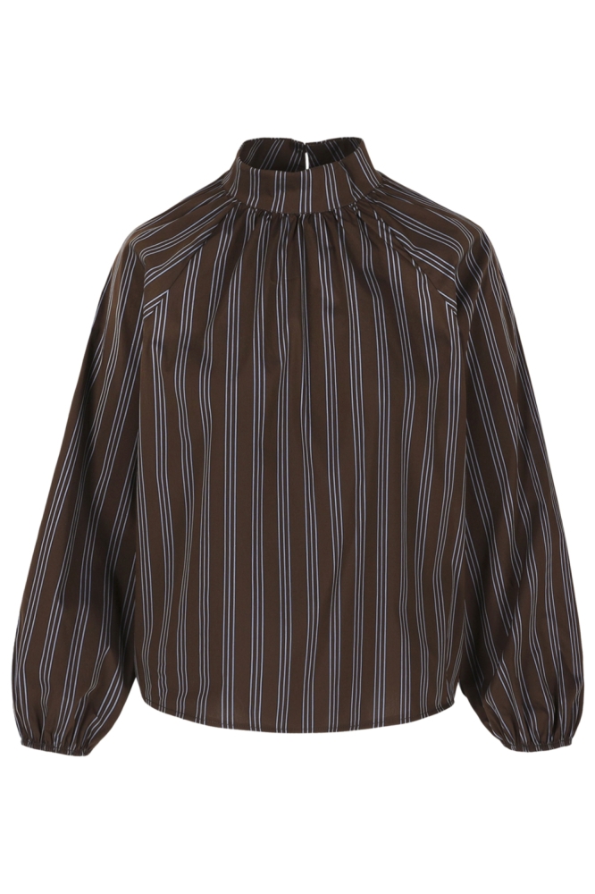 LolaLiza bruine dames blouse | Vooraanzicht