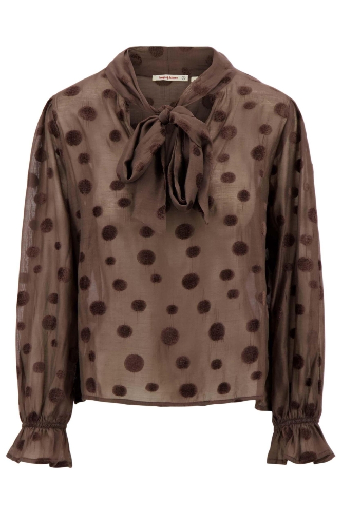 Zusss bruine dames blouse | Vooraanzicht