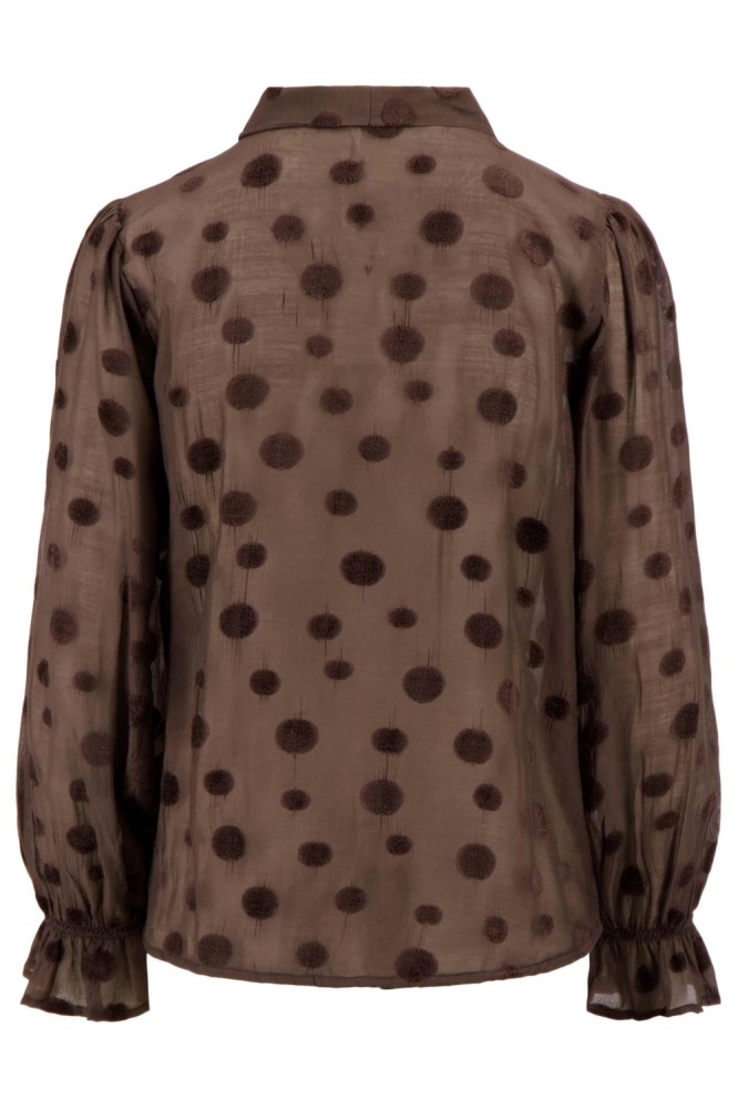 Zusss bruine dames blouse | Achteraanzicht