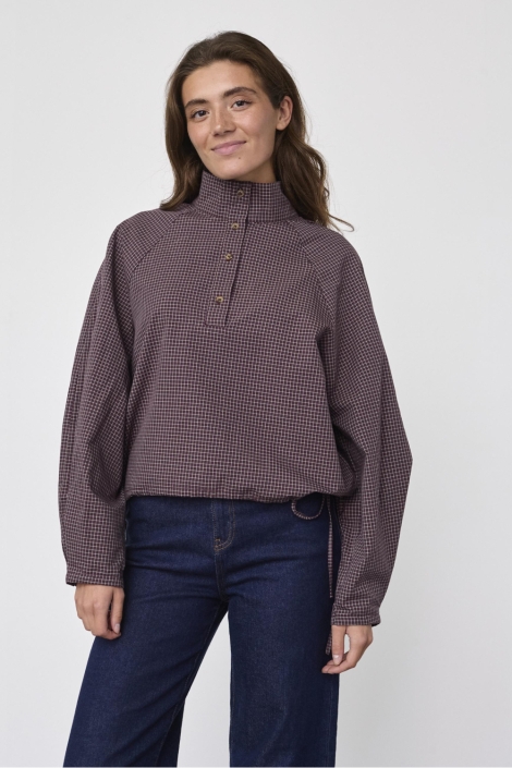 SisterS point bordeaux dames blouse | Model vooraanzicht