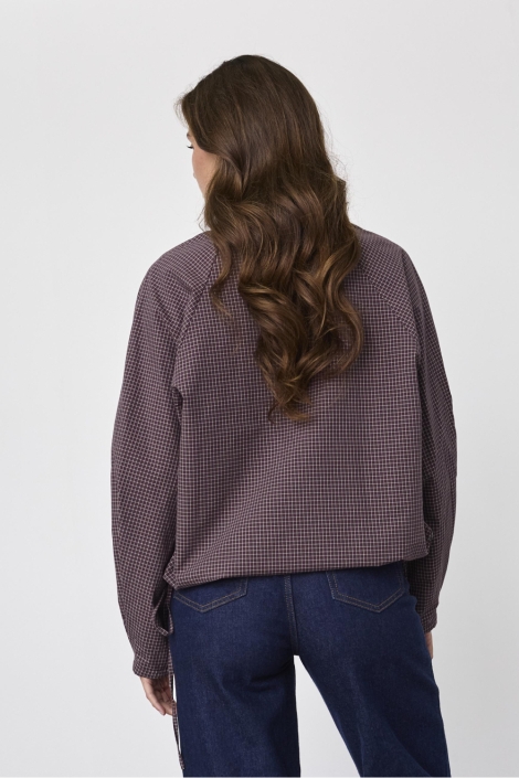 SisterS point bordeaux dames blouse | Model achteraanzicht