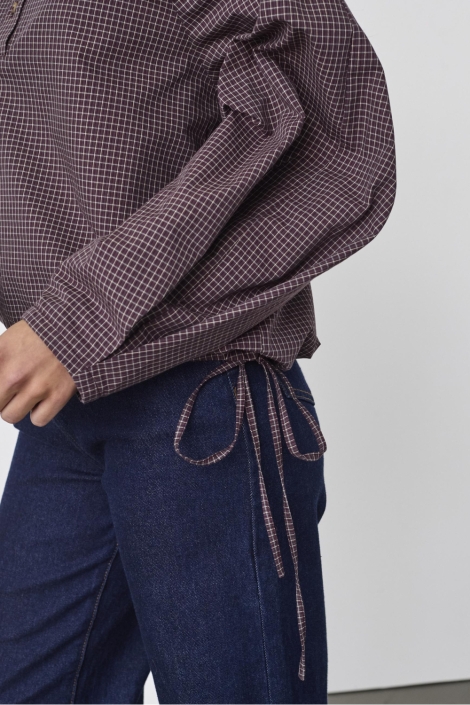 SisterS point bordeaux dames blouse | Close up