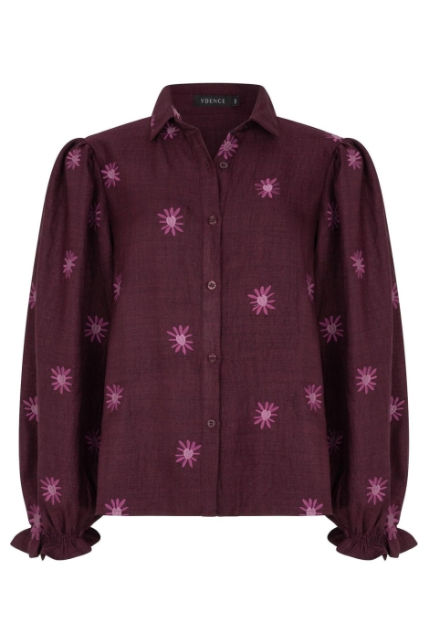Ydence paarse dames blouse | Vooraanzicht