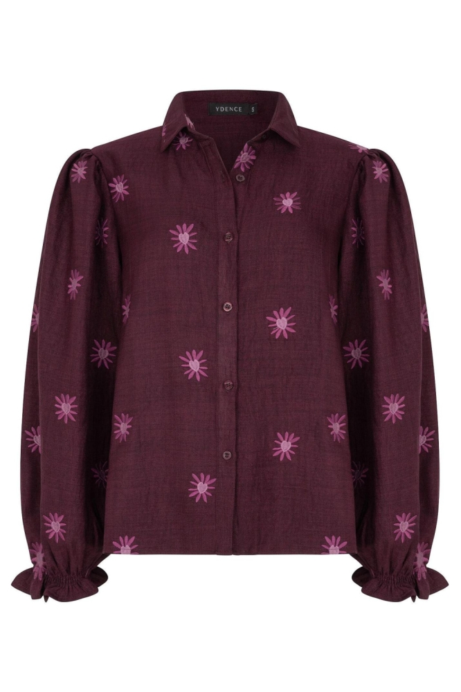 Ydence paarse dames blouse | Vooraanzicht