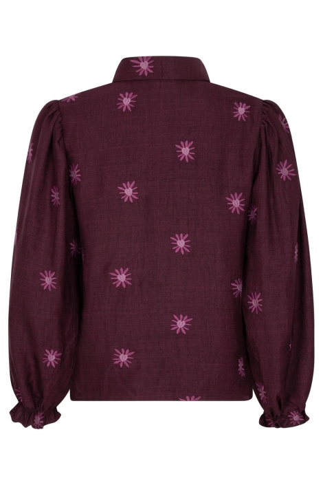 Ydence paarse dames blouse | Achteraanzicht