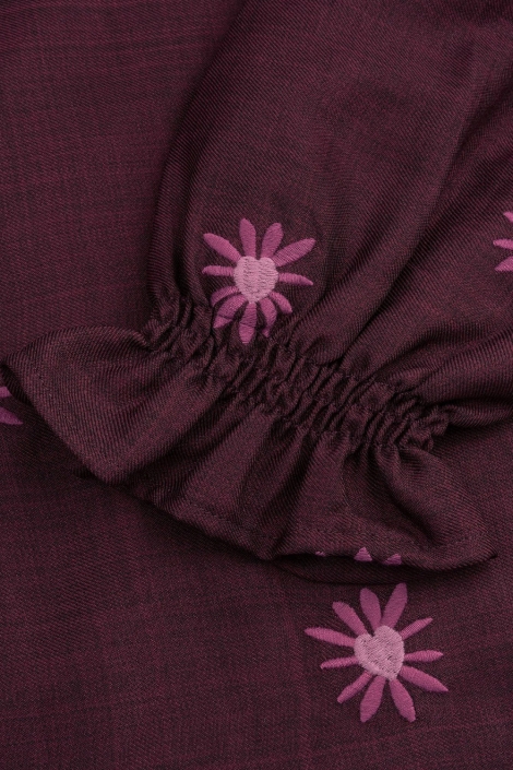 Ydence paarse dames blouse | Close up