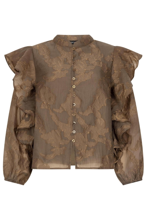 Ydence bruine dames blouse | Vooraanzicht