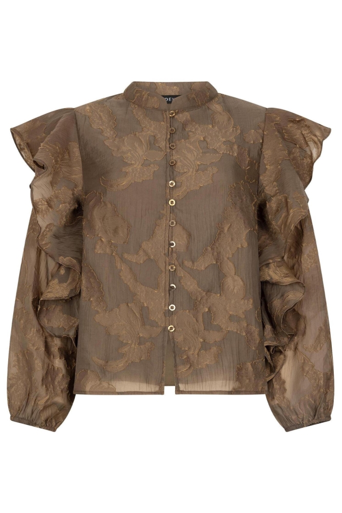 Ydence bruine dames blouse | Vooraanzicht
