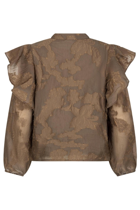 Ydence bruine dames blouse | Achteraanzicht