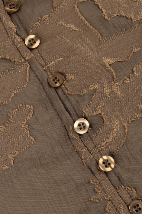 Ydence bruine dames blouse | Close up