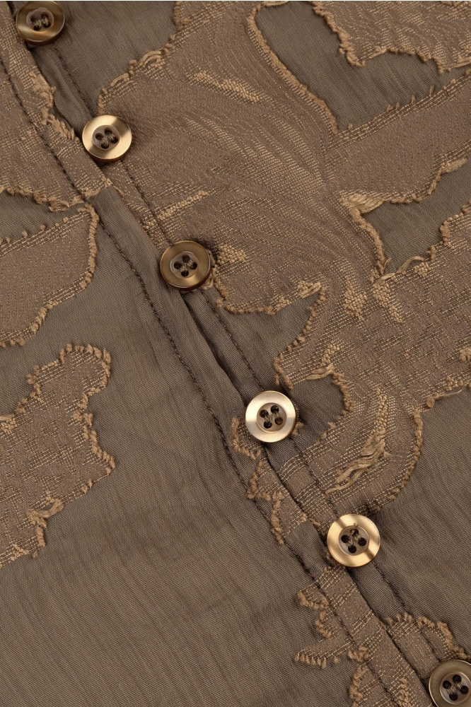 Ydence bruine dames blouse | Close up