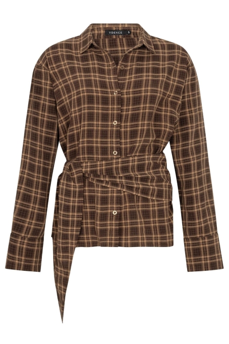 Ydence bruine dames blouse | Vooraanzicht