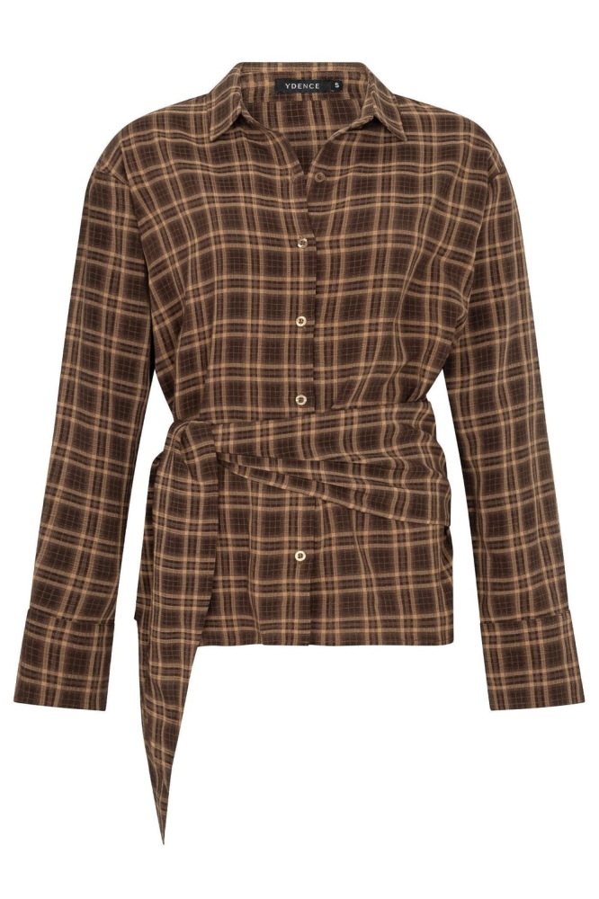 Ydence bruine dames blouse | Vooraanzicht