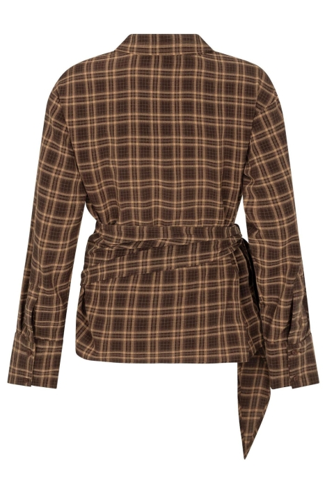 Ydence bruine dames blouse | Achteraanzicht
