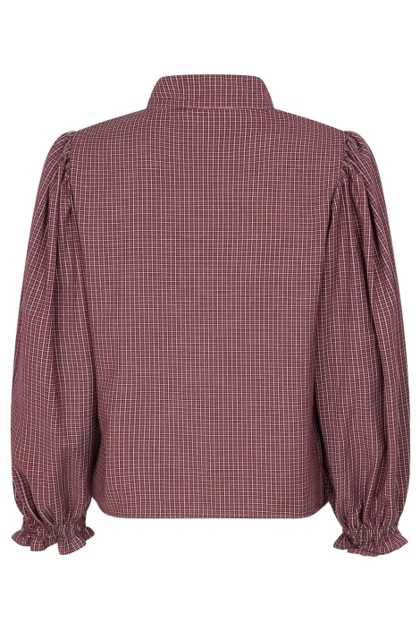 Ydence bordeaux dames blouse | Achteraanzicht