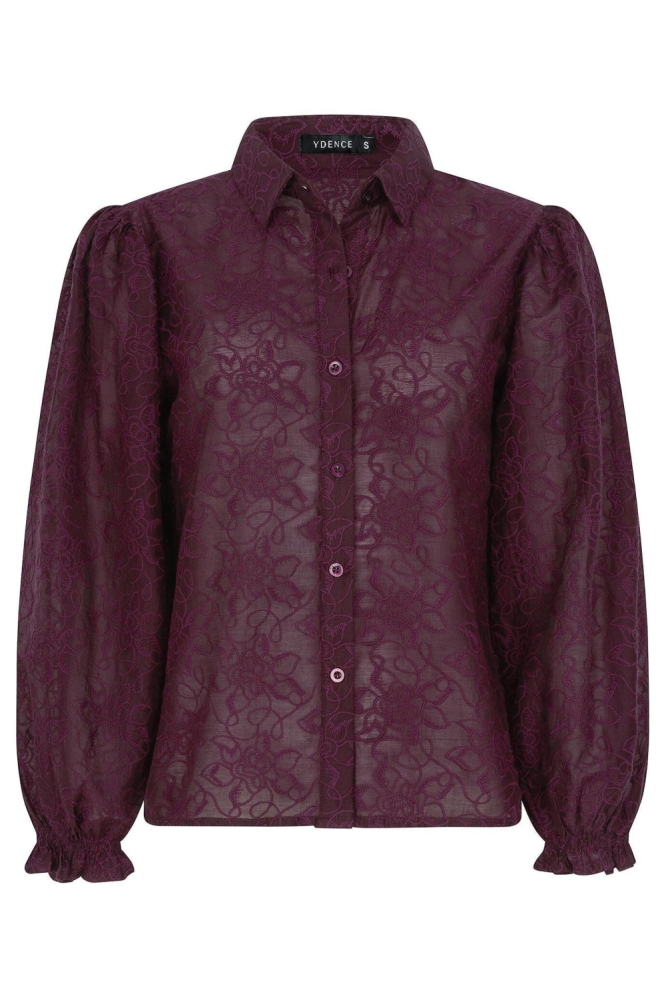 Ydence paarse dames blouse | Vooraanzicht