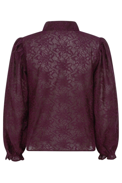 Ydence paarse dames blouse | Achteraanzicht