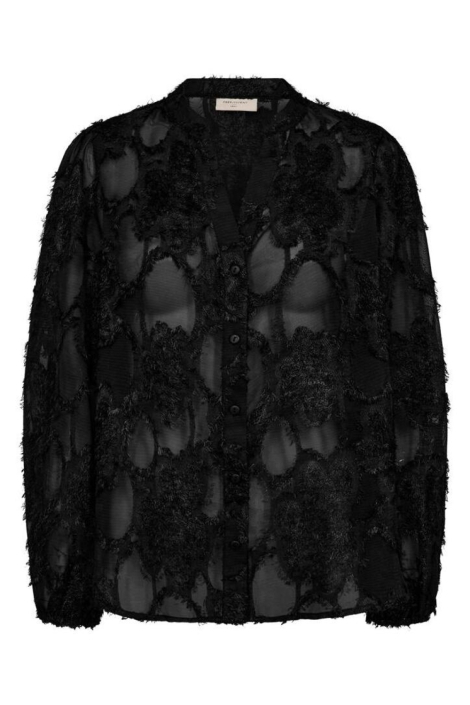 Freequent zwarte dames blouse | Vooraanzicht