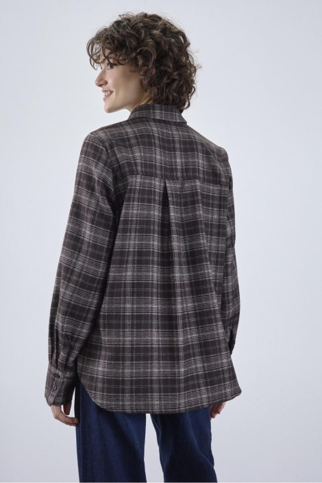 SisterS point bruine dames blouse | Model achteraanzicht