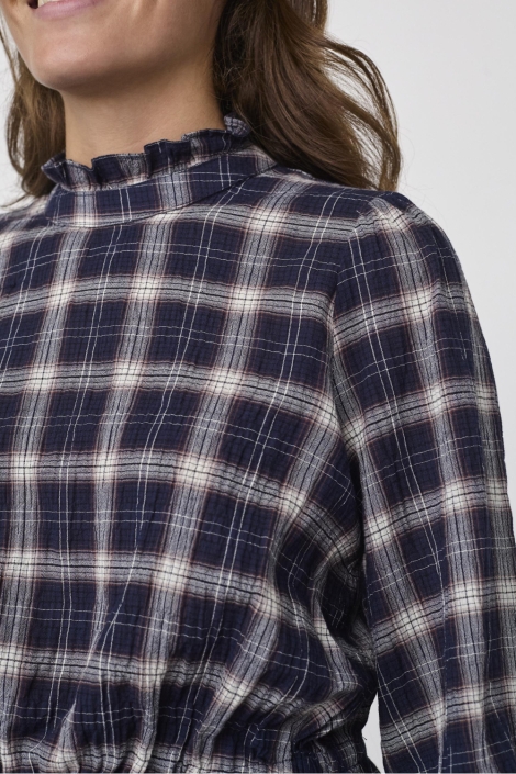 SisterS point blauwe dames blouse | Close up