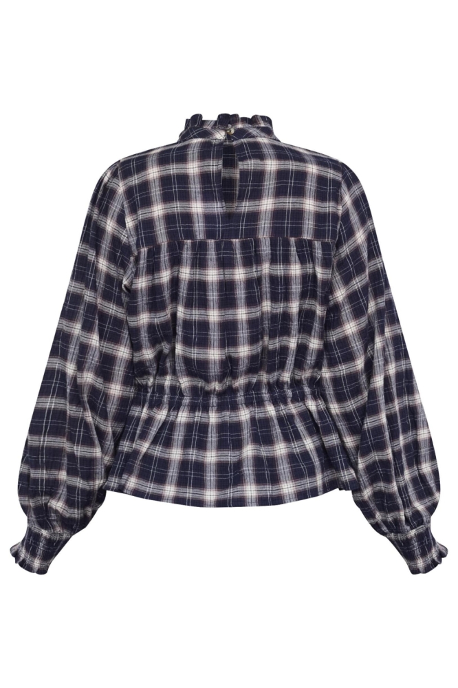 SisterS point blauwe dames blouse | Achteraanzicht