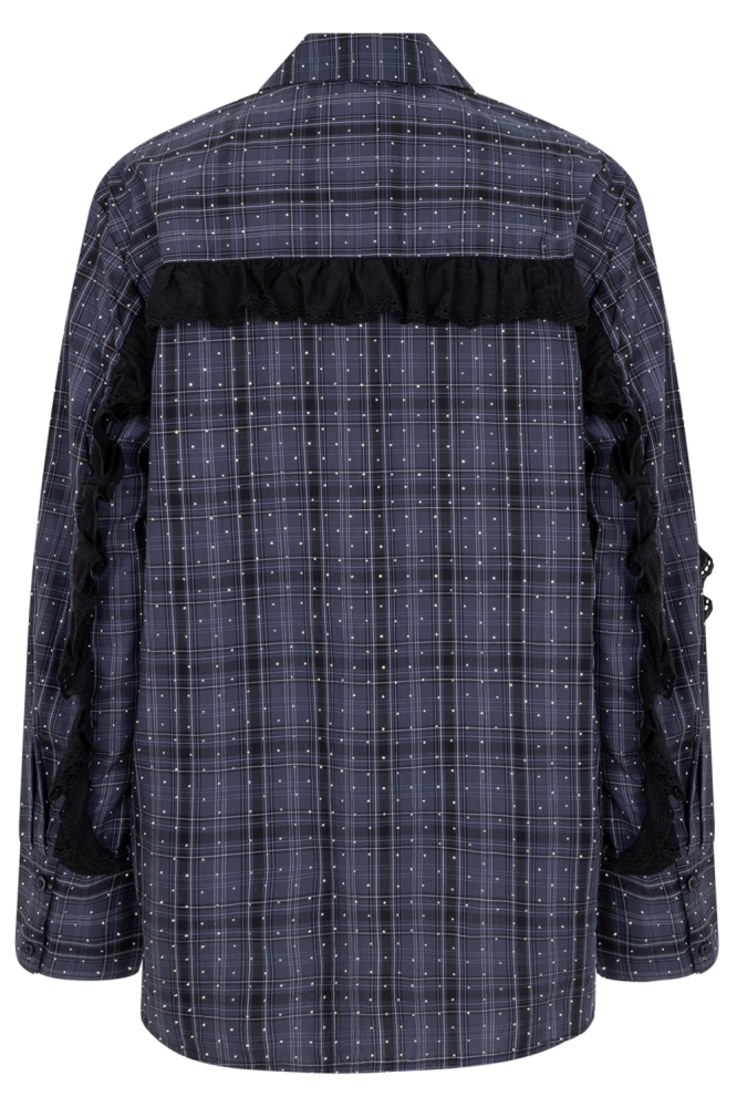 Studio Amaya blauwe dames blouse | Achteraanzicht