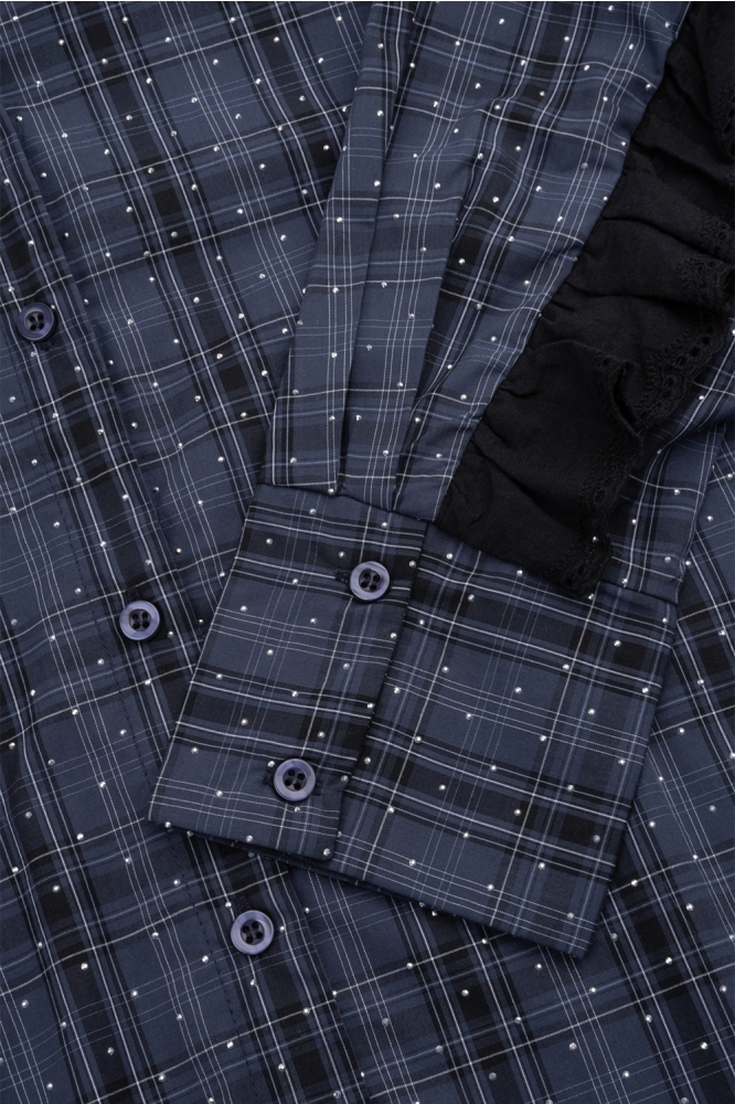 Studio Amaya blauwe dames blouse | Kleurstaal