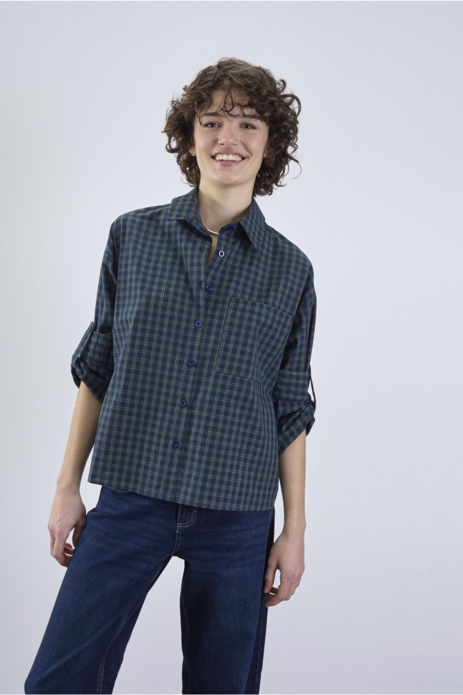SisterS point groene dames blouse | Model vooraanzicht