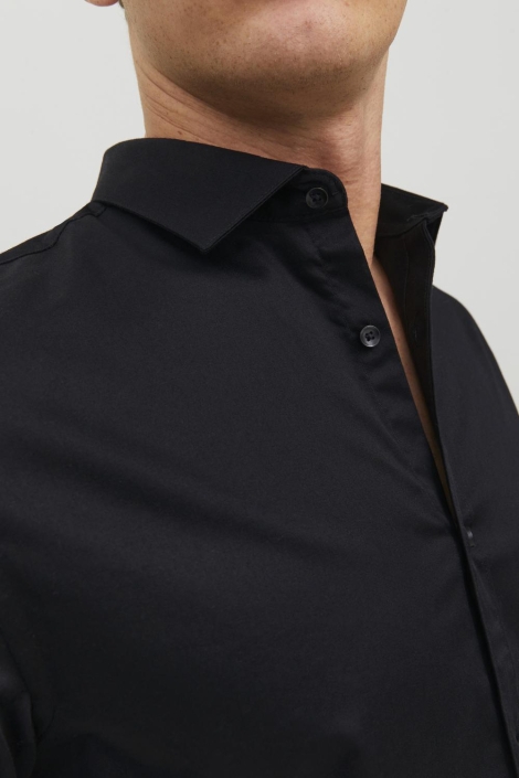 Jack & Jones zwarte heren overhemd | Close up