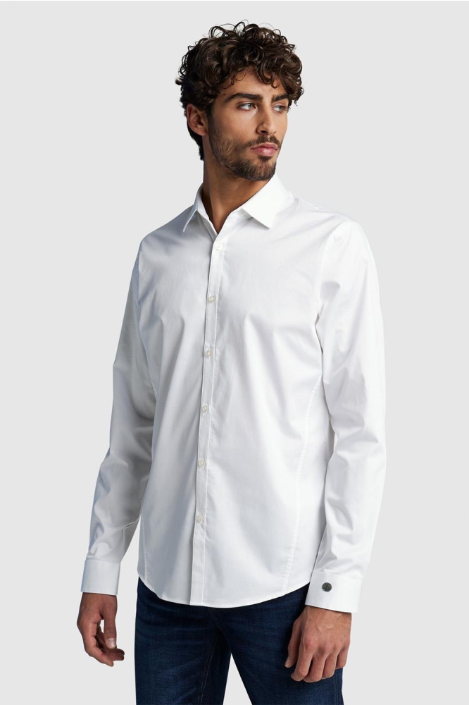 Cast Iron witte heren overhemd | Vooraanzicht